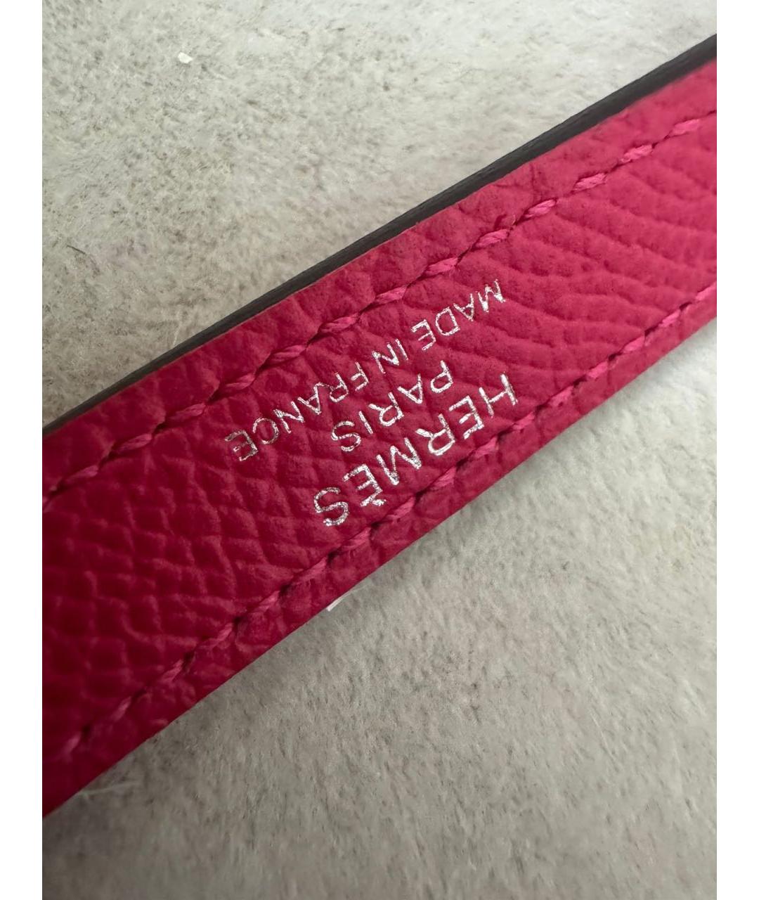 HERMES Розовая кожаная сумка с короткими ручками, фото 5