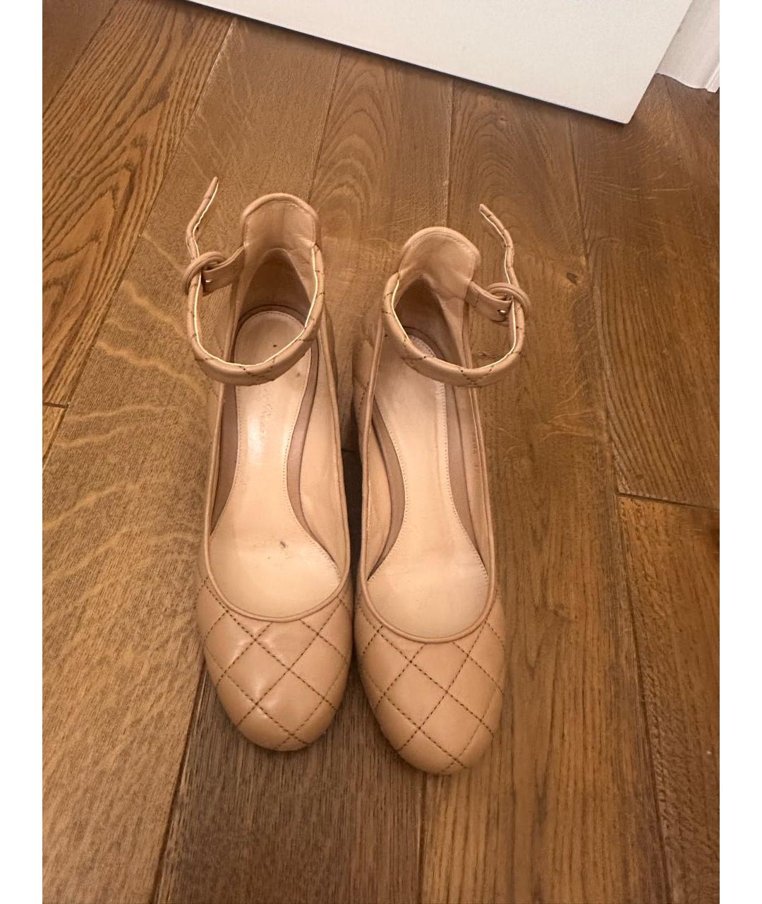 GIANVITO ROSSI Бежевые кожаные эспадрильи, фото 4