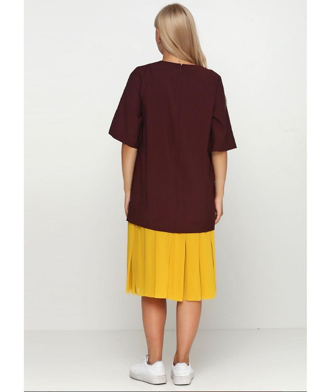 COS Бордовое хлопковое повседневное платье, фото 2