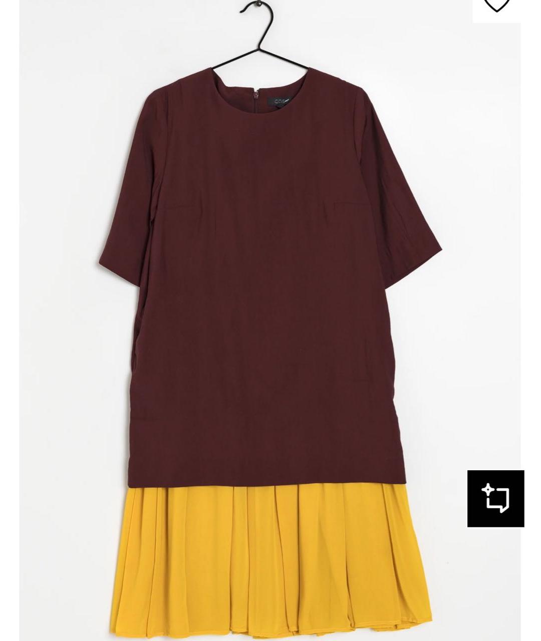 COS Бордовое хлопковое повседневное платье, фото 8