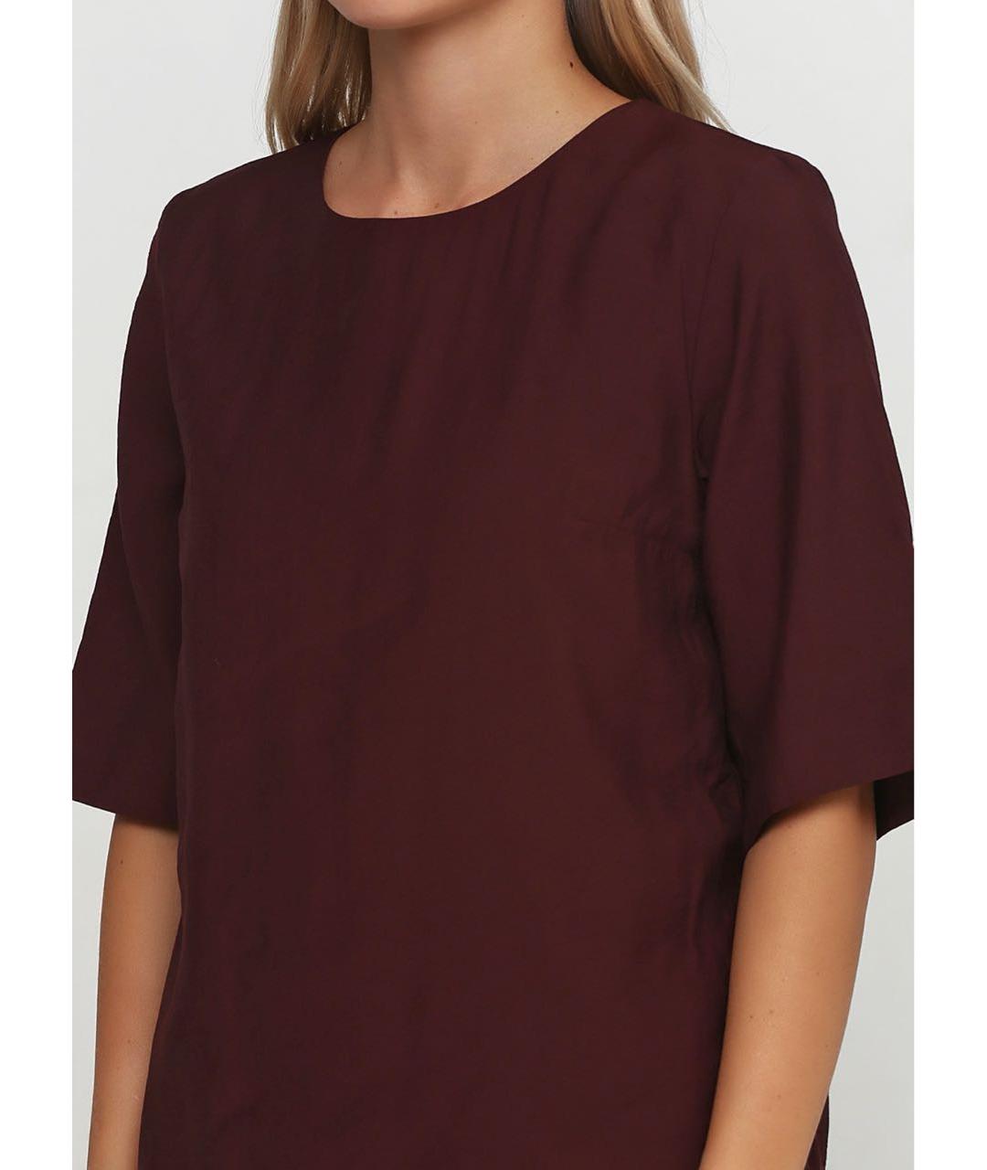 COS Бордовое хлопковое повседневное платье, фото 3
