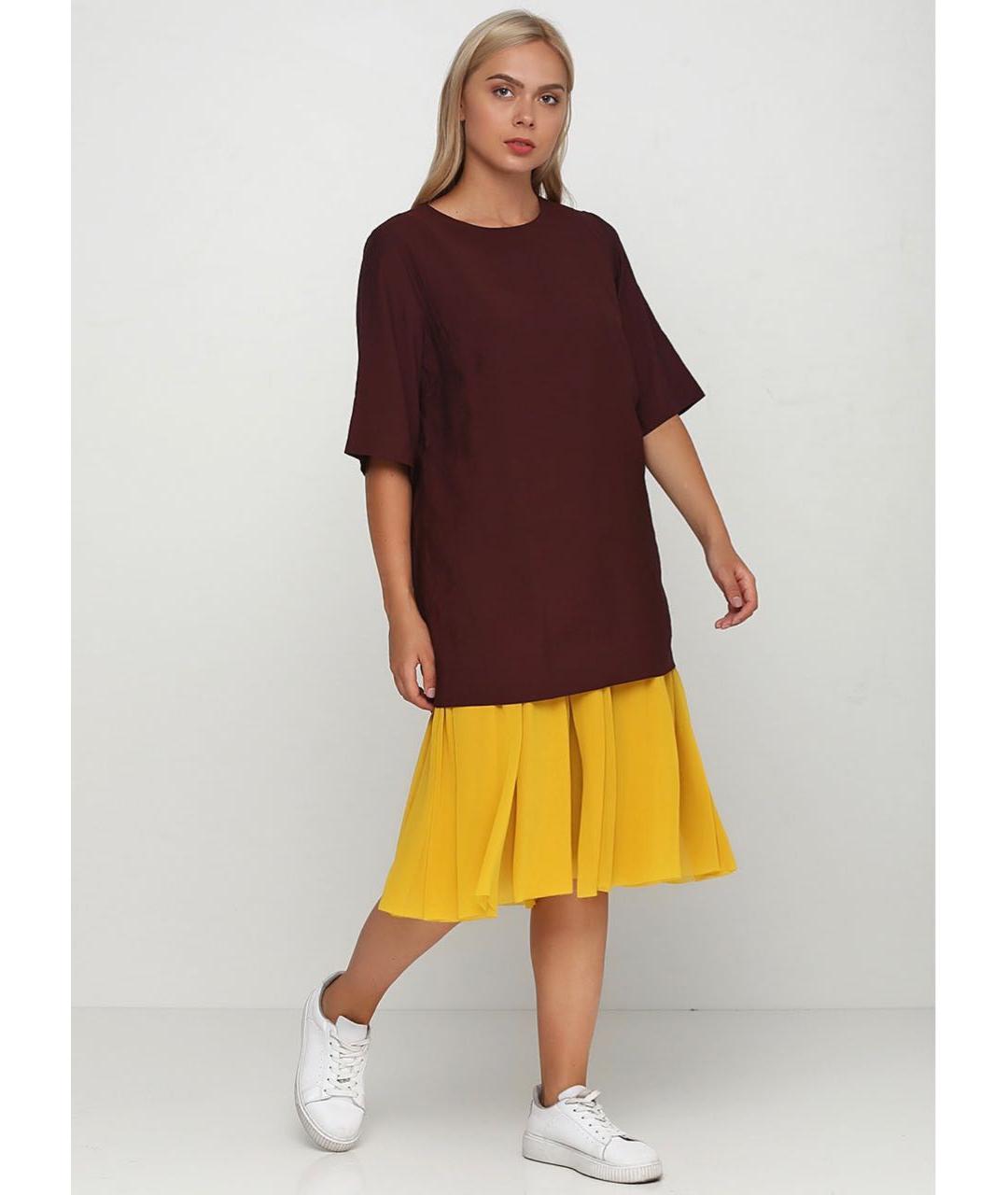 COS Бордовое хлопковое повседневное платье, фото 4