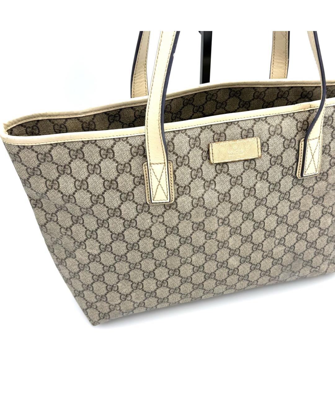 GUCCI Бежевая кожаная сумка с короткими ручками, фото 2