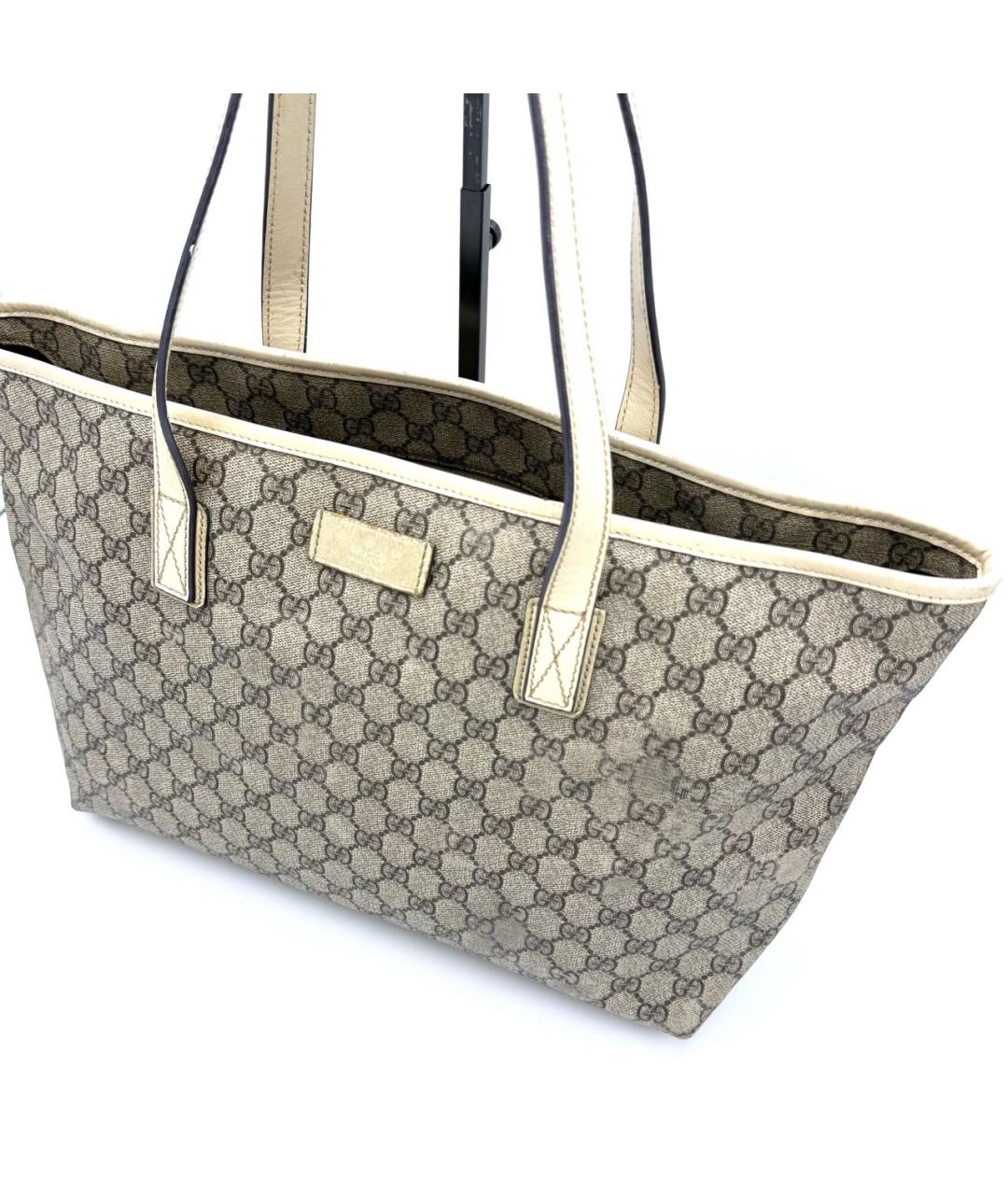 GUCCI Бежевая кожаная сумка с короткими ручками, фото 3