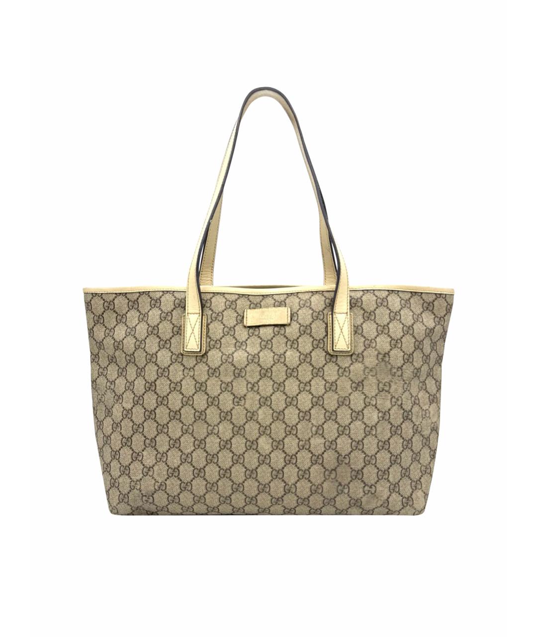 GUCCI Бежевая кожаная сумка с короткими ручками, фото 1