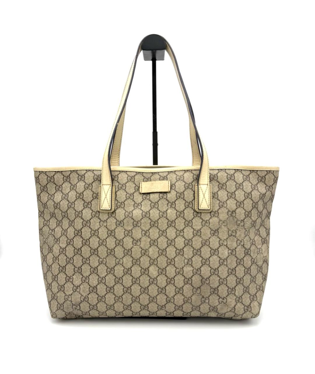 GUCCI Бежевая кожаная сумка с короткими ручками, фото 5