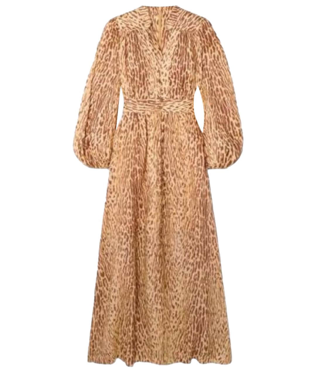 ZIMMERMANN Коричневое льняное повседневное платье, фото 1