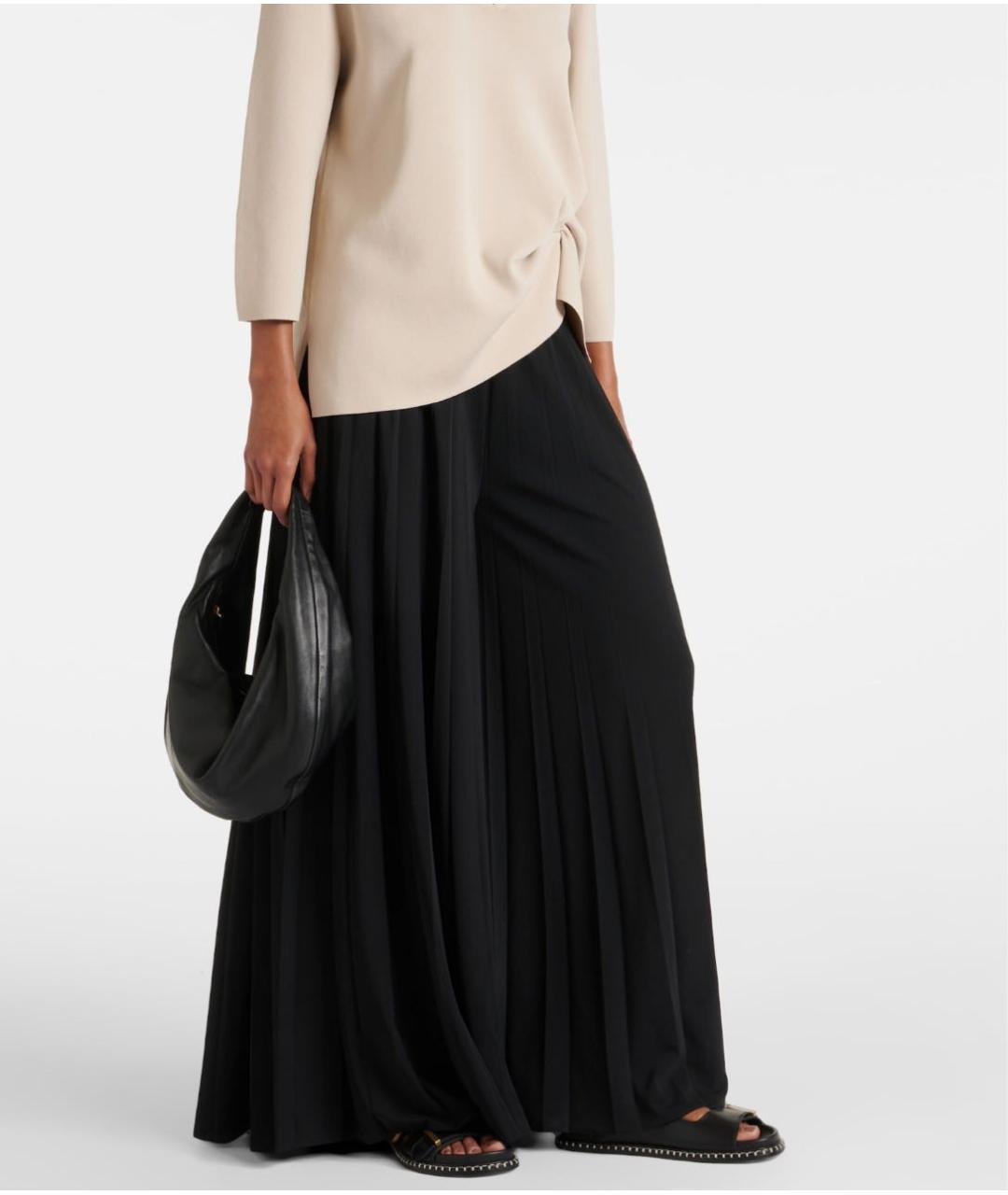 MAX MARA Черные брюки широкие, фото 3