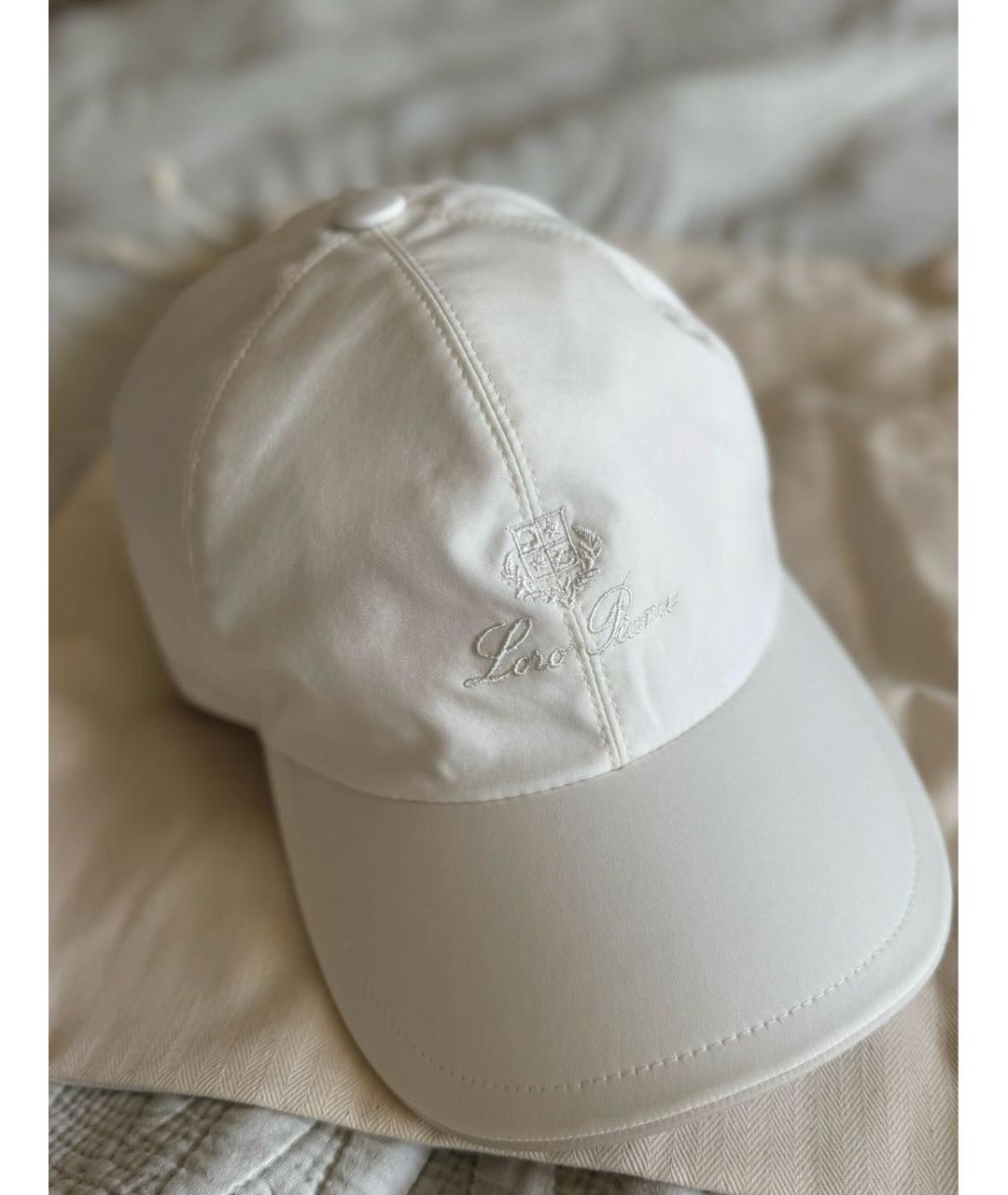 LORO PIANA Белая хлопковая кепка, фото 4