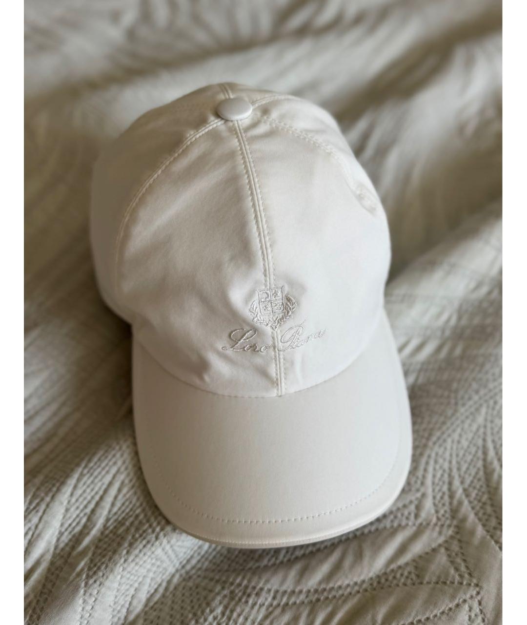 LORO PIANA Белая хлопковая кепка, фото 2