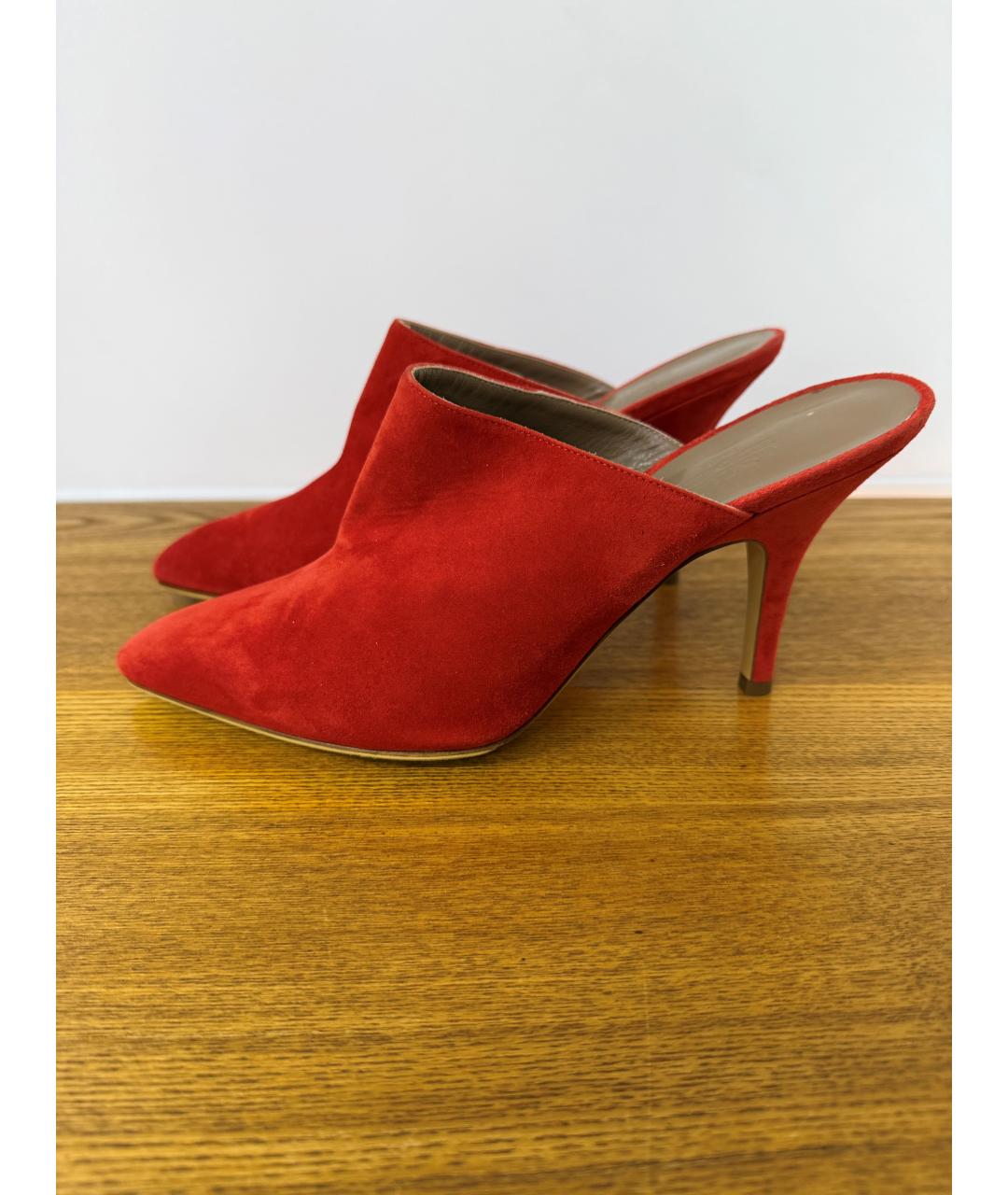 HERMES Коралловые замшевые мюли, фото 10