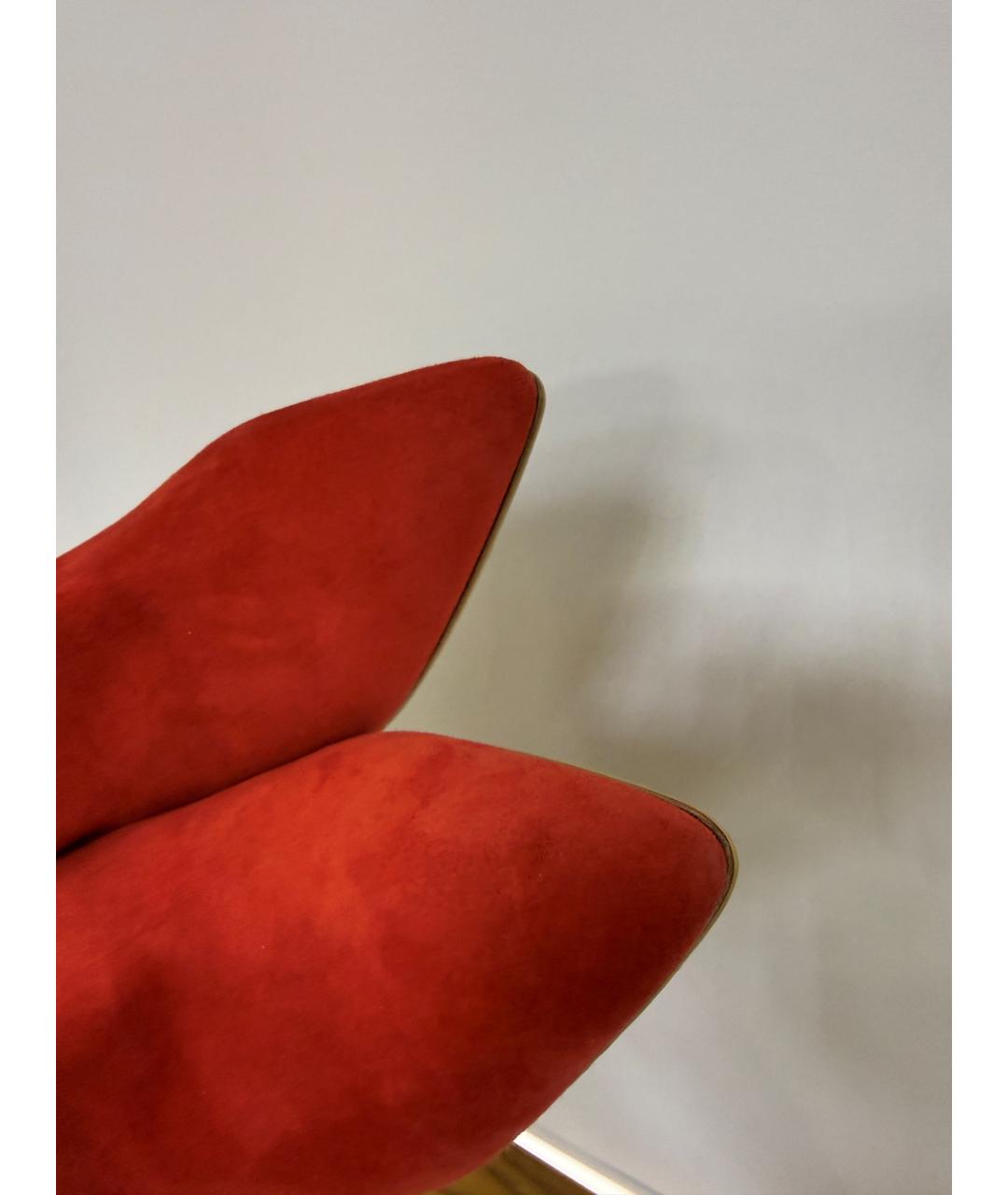 HERMES Коралловые замшевые мюли, фото 4