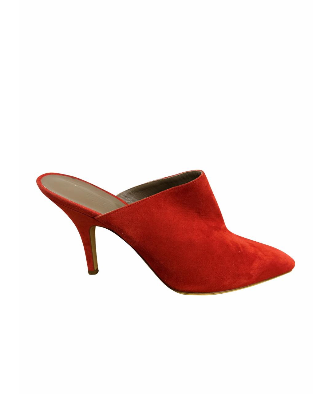 HERMES Коралловые замшевые мюли, фото 1