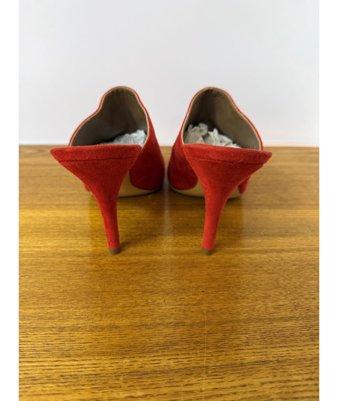 HERMES Коралловые замшевые мюли, фото 2