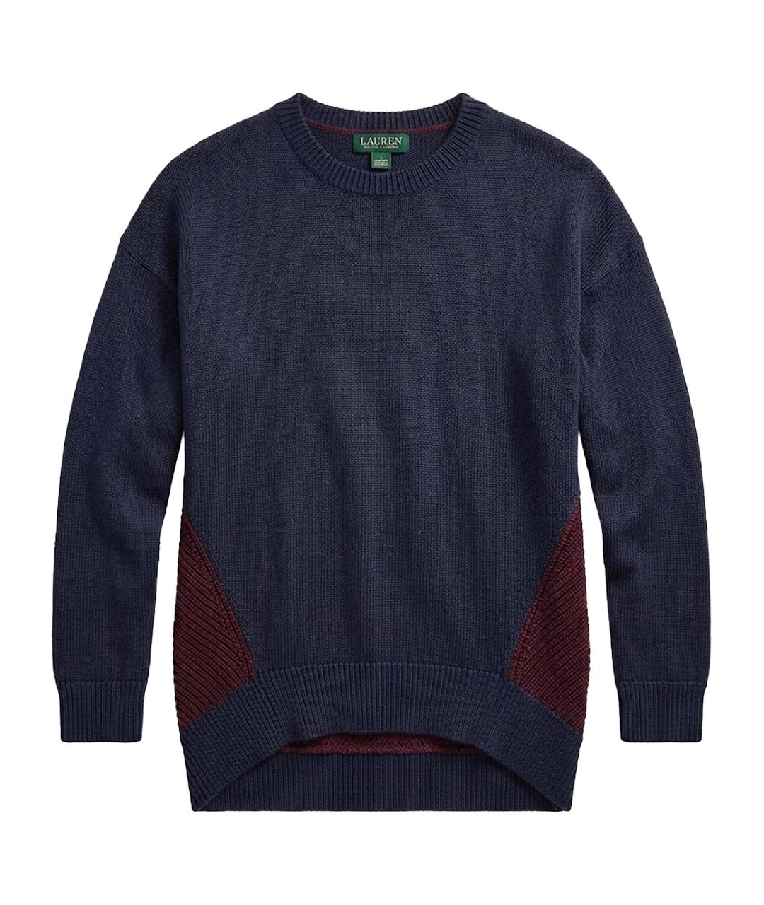 RALPH LAUREN Темно-синий хлопковый джемпер / свитер, фото 1