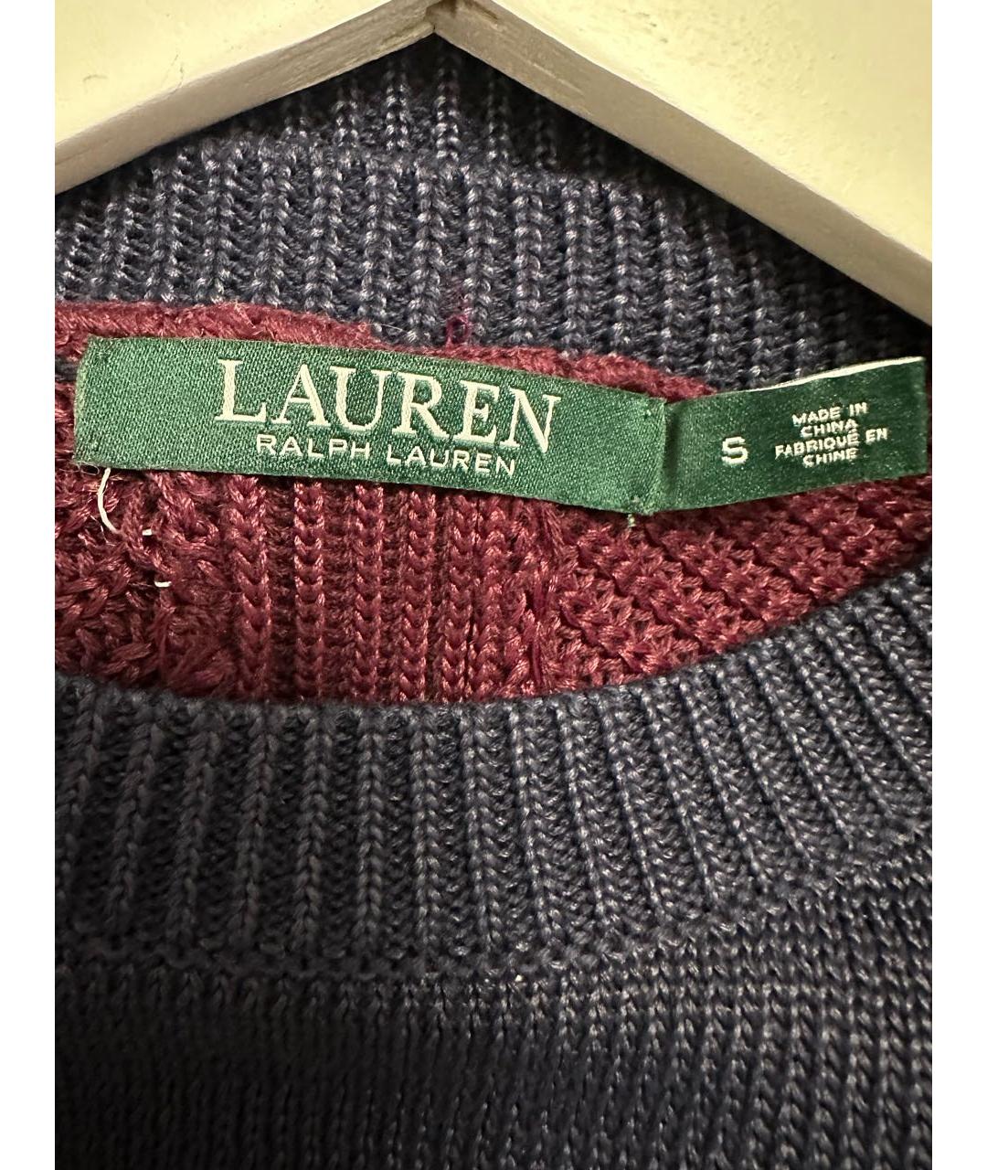 RALPH LAUREN Темно-синий хлопковый джемпер / свитер, фото 4