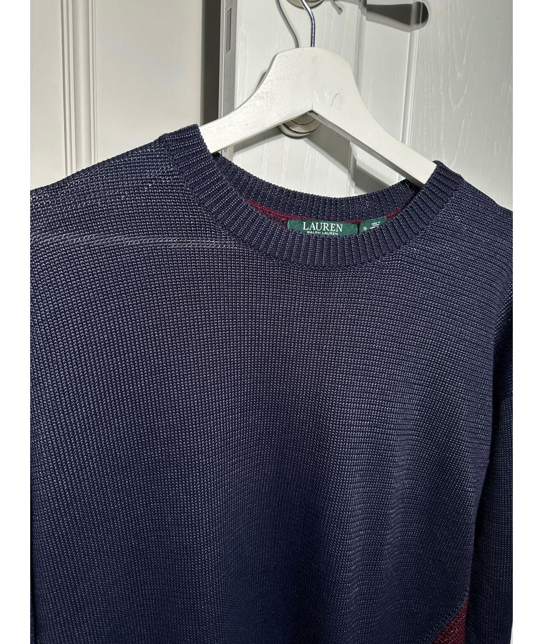 RALPH LAUREN Темно-синий хлопковый джемпер / свитер, фото 3