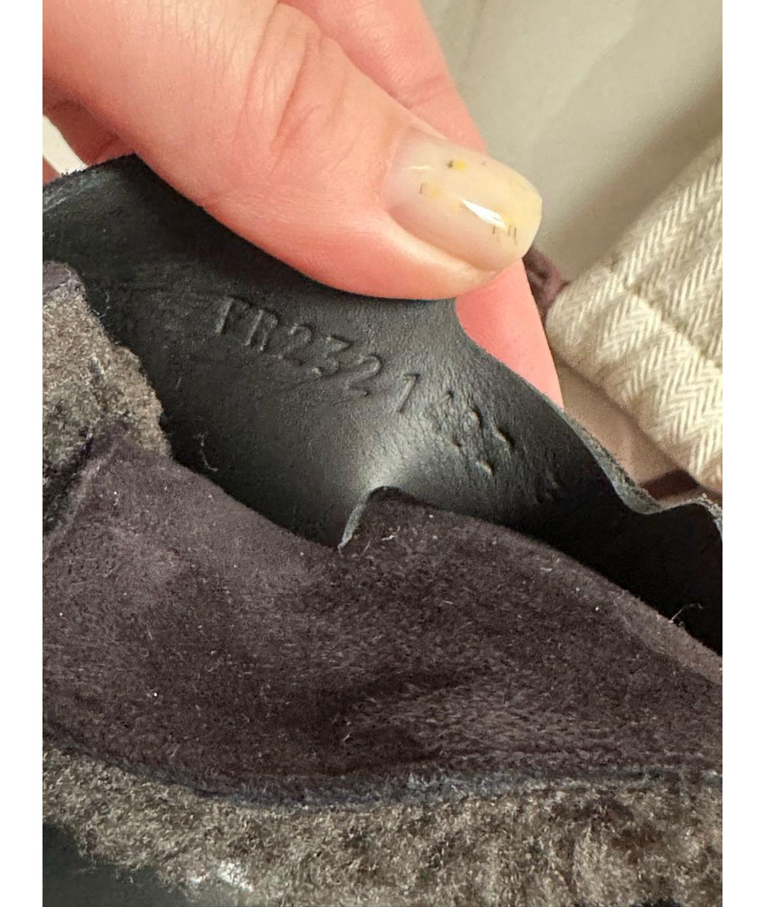 HERMES Черные замшевые мюли, фото 5