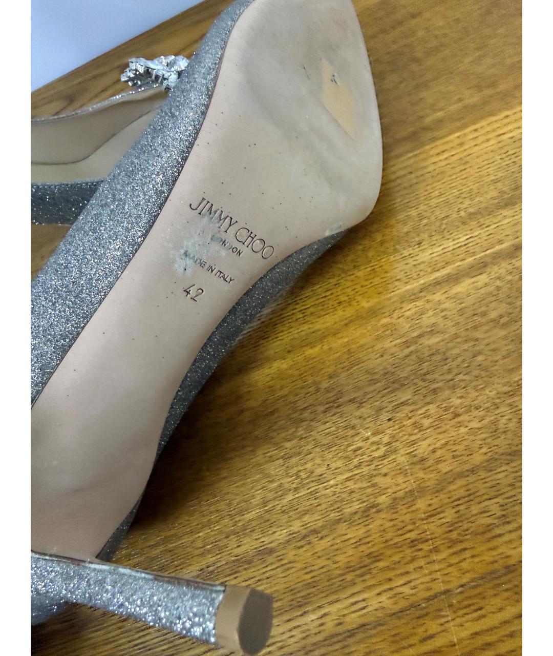 JIMMY CHOO Серебряные туфли, фото 5