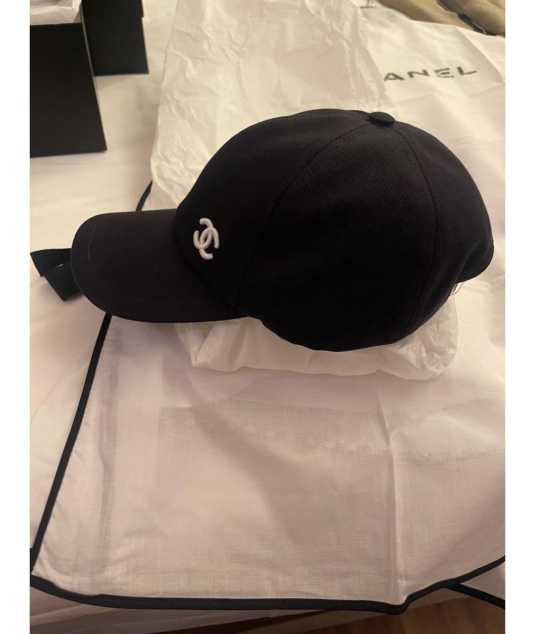 CHANEL Черная хлопковая кепка, фото 2