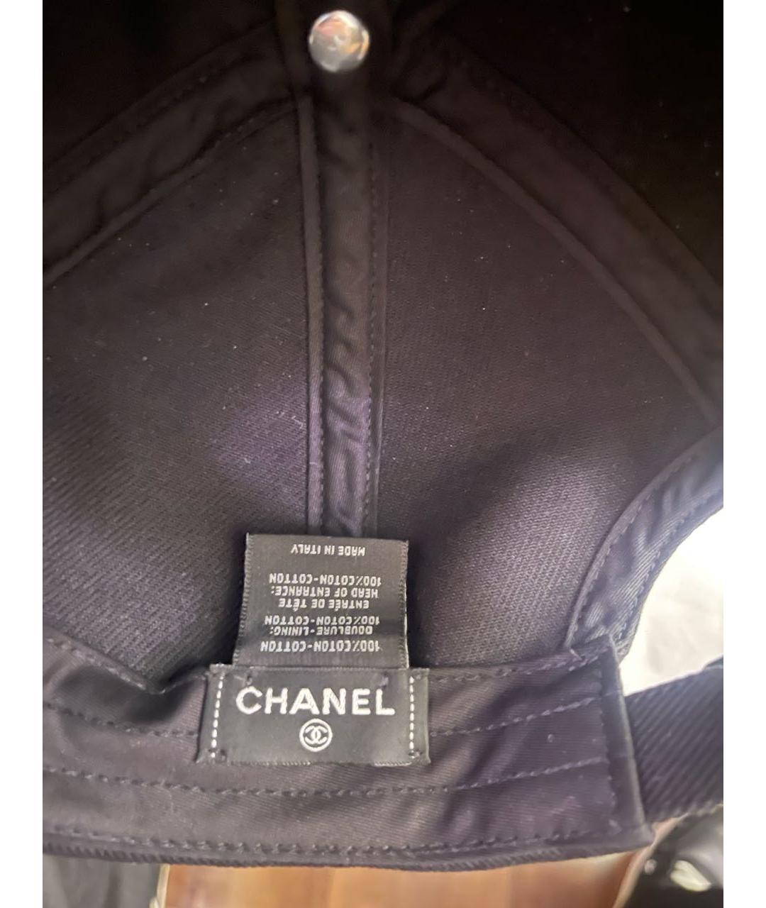 CHANEL Черная хлопковая кепка, фото 4