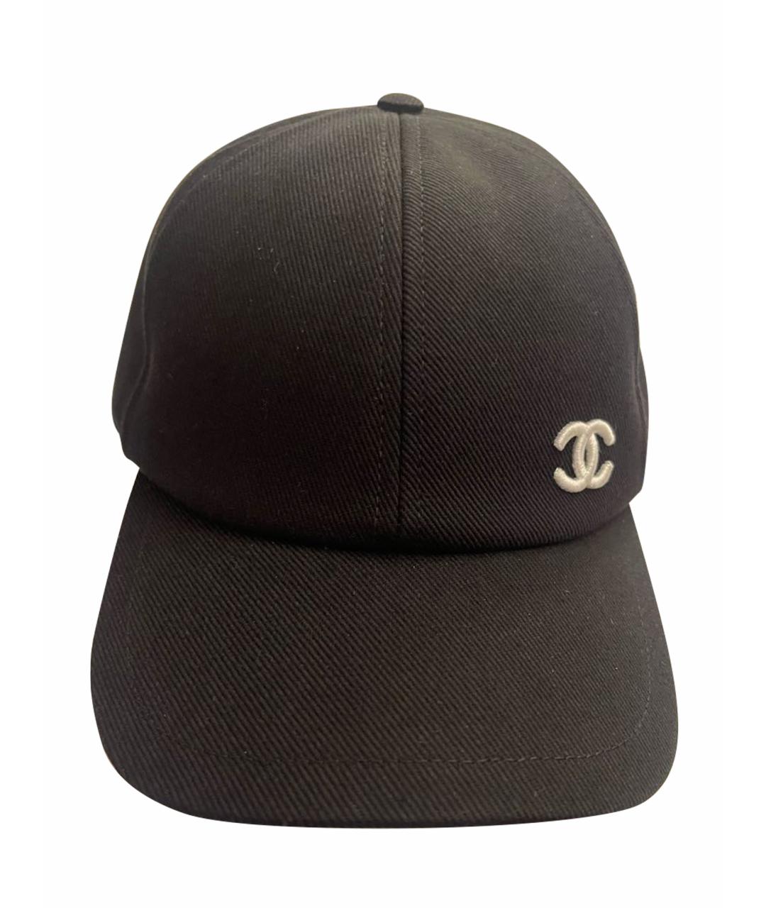 CHANEL Черная хлопковая кепка, фото 1