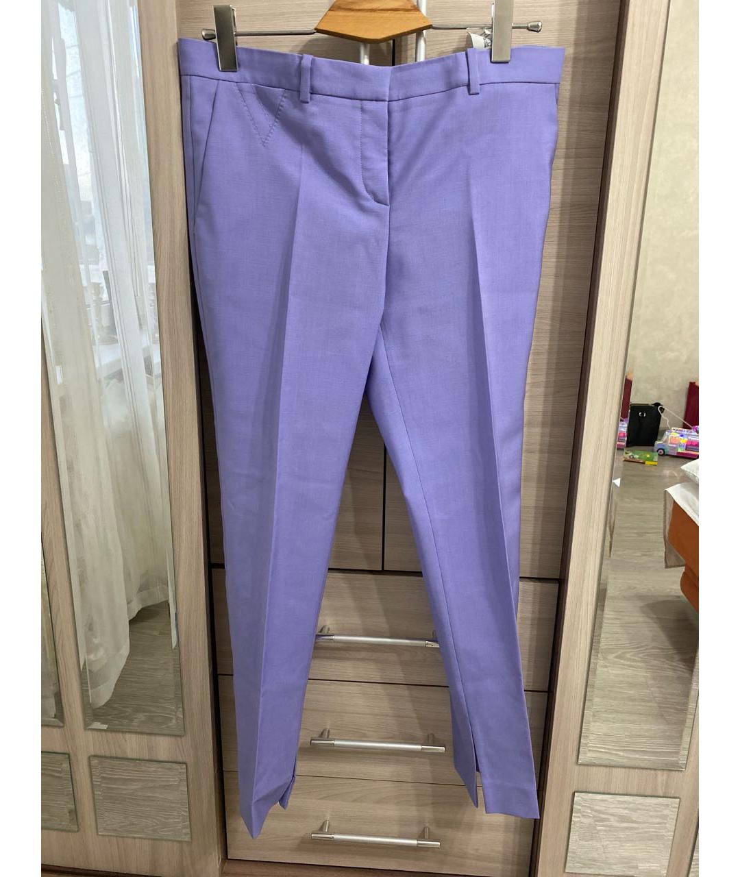 VERSACE Фиолетовые хлопковые прямые брюки, фото 5