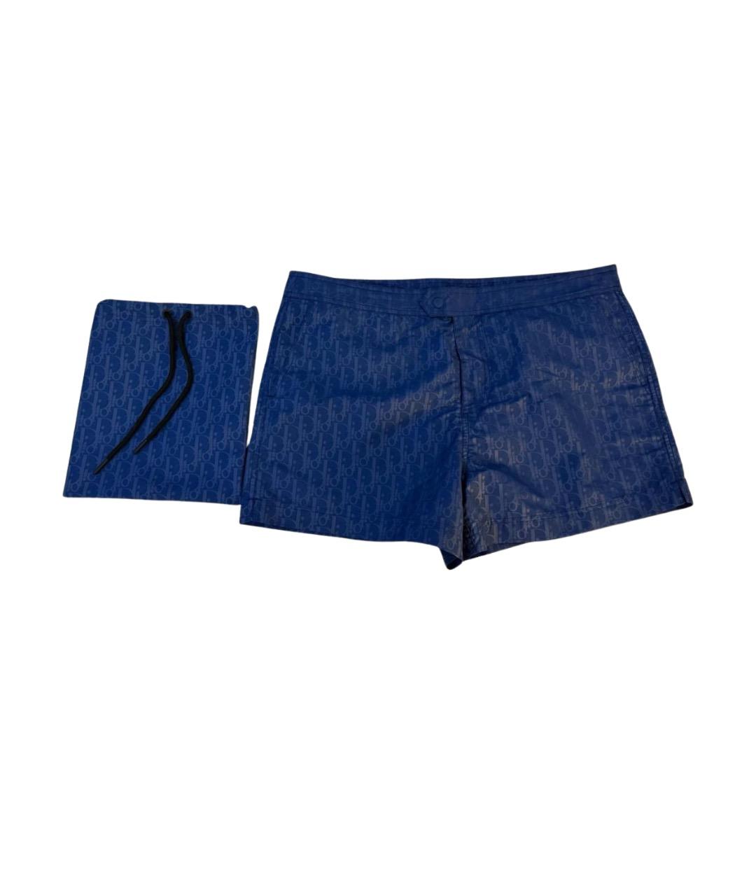 CHRISTIAN DIOR Синие полиамидовые шорты, фото 1
