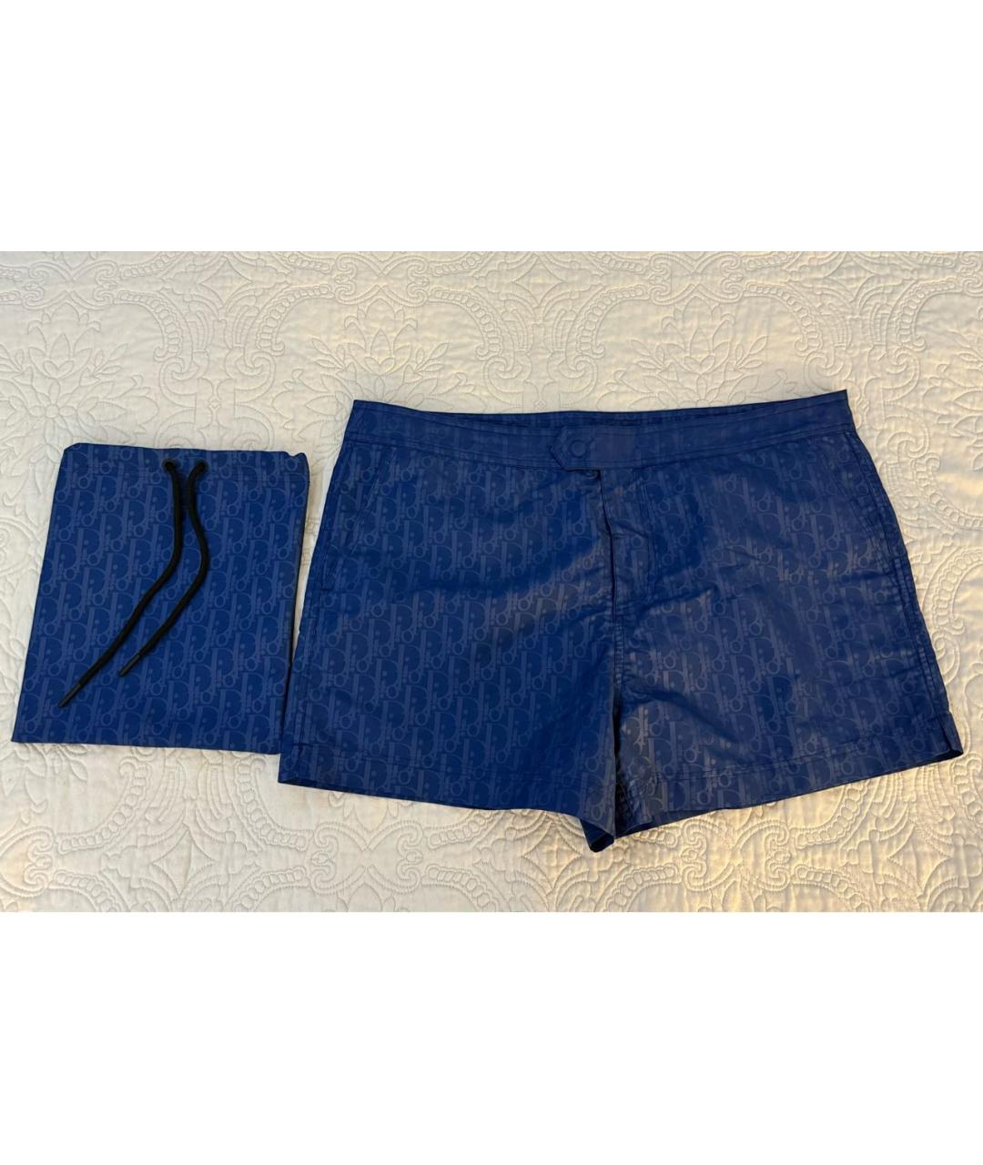 CHRISTIAN DIOR Синие полиамидовые шорты, фото 7