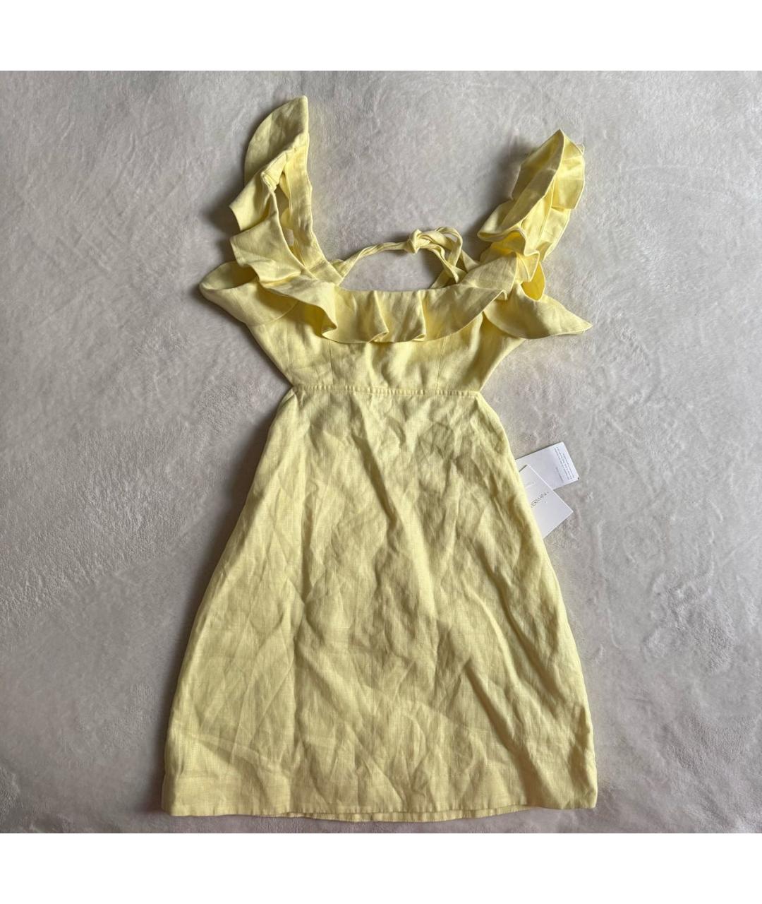 ZIMMERMANN Желтое льняное повседневное платье, фото 2
