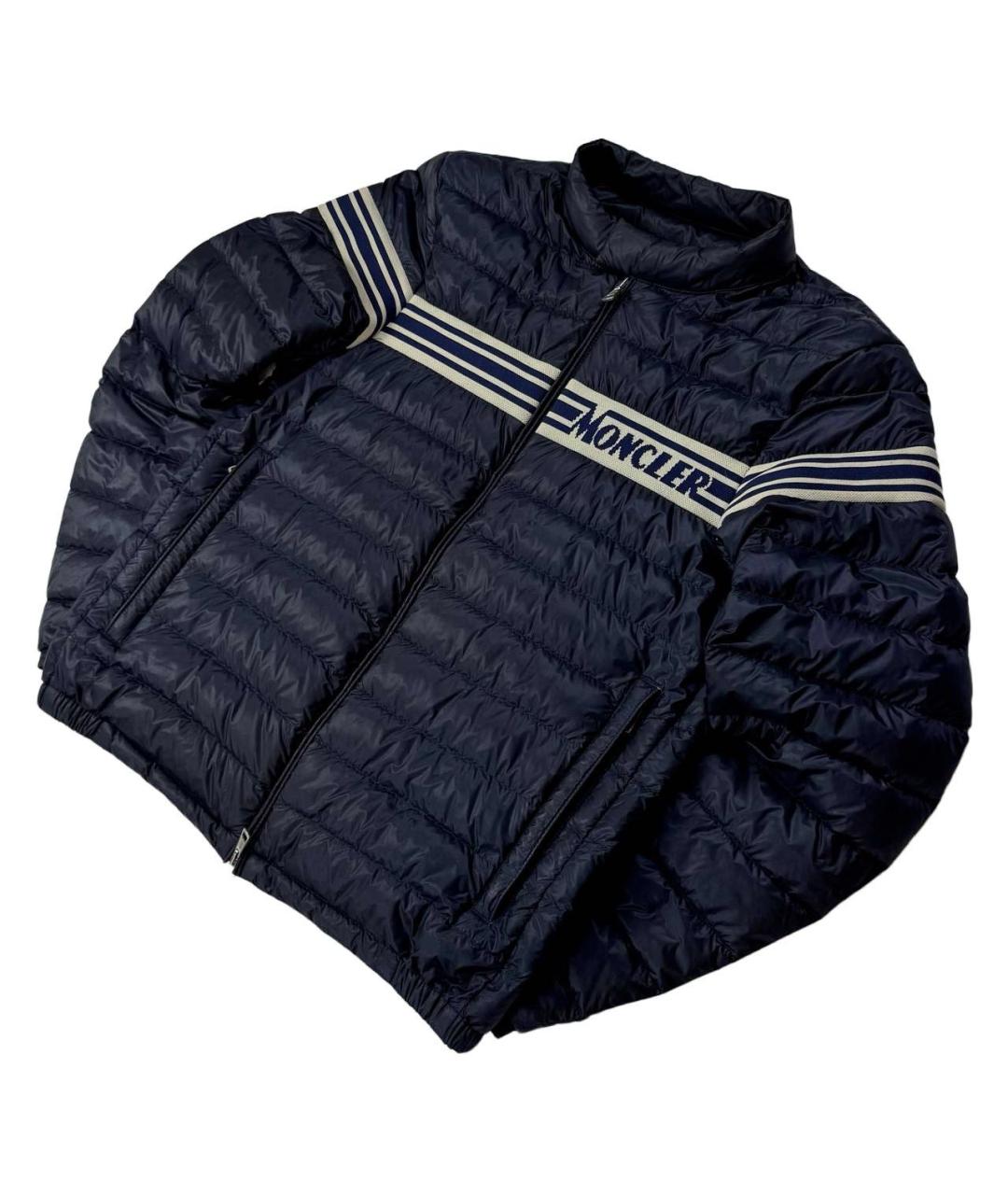 MONCLER Синяя полиэстеровая куртка, фото 5