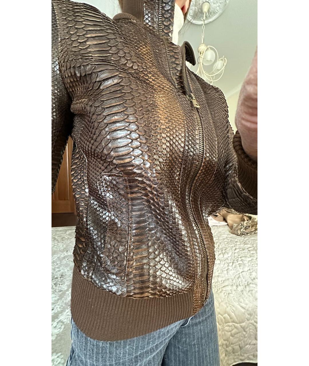 DOLCE&GABBANA Коричневая кожаная куртка, фото 6