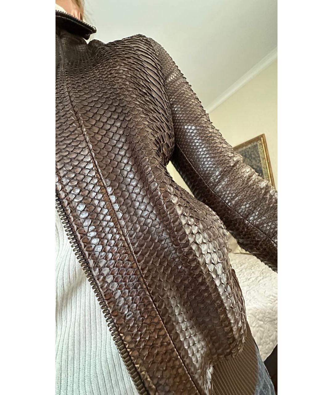 DOLCE&GABBANA Коричневая кожаная куртка, фото 2