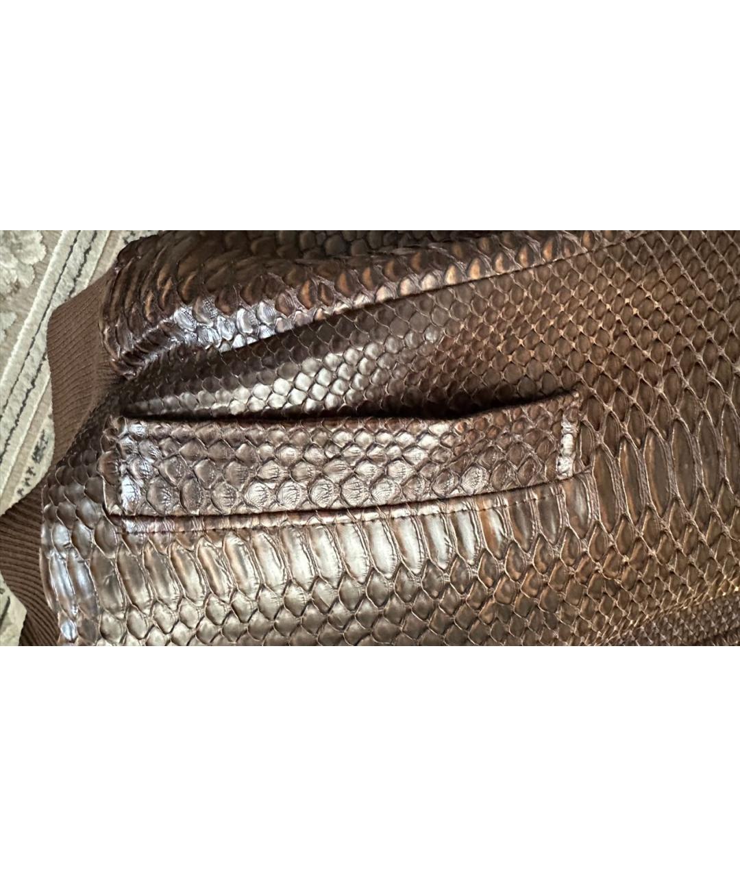 DOLCE&GABBANA Коричневая кожаная куртка, фото 5