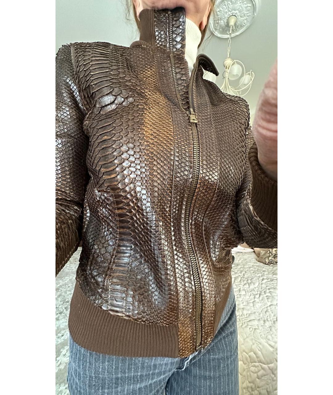 DOLCE&GABBANA Коричневая кожаная куртка, фото 7