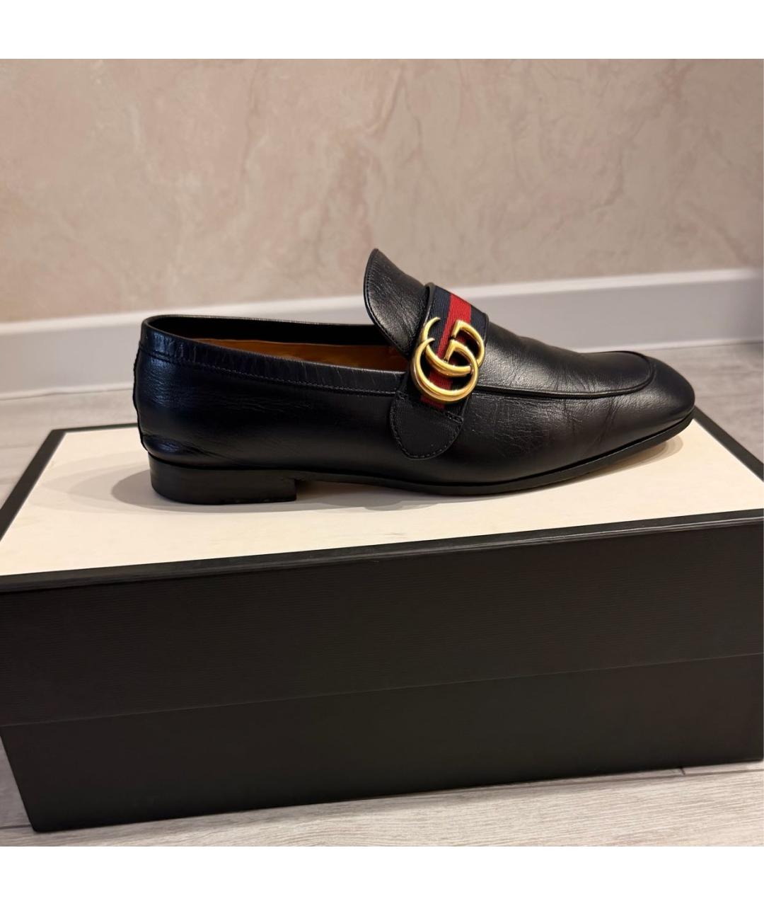 GUCCI Темно-синие кожаные туфли, фото 4