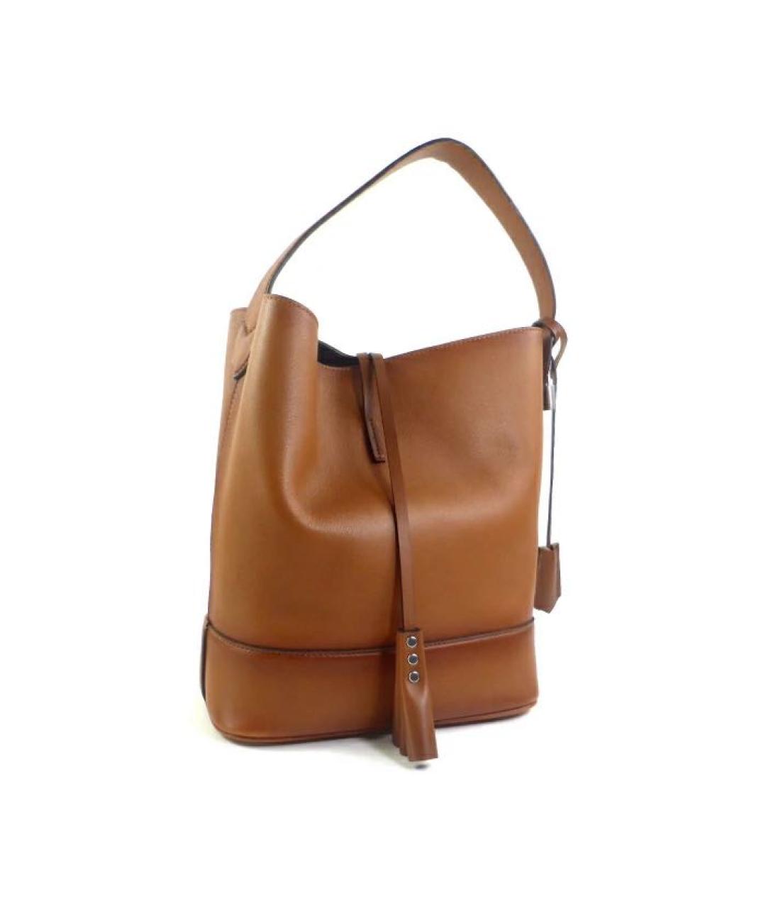 LOUIS VUITTON Коричневая кожаная сумка через плечо, фото 2