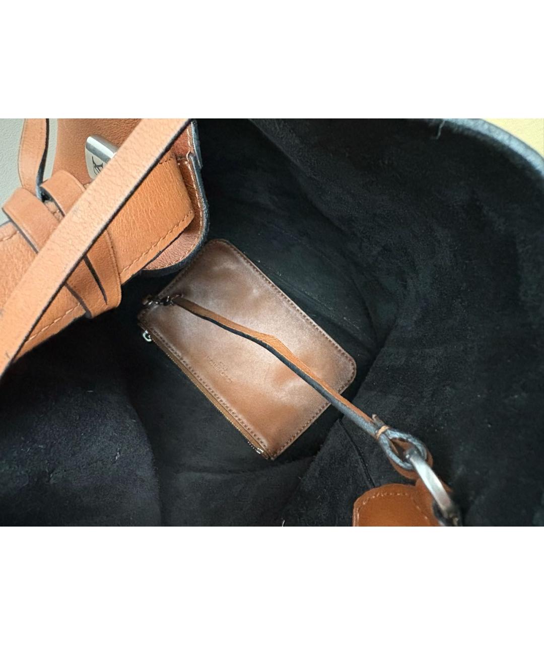 LOUIS VUITTON Коричневая кожаная сумка через плечо, фото 4