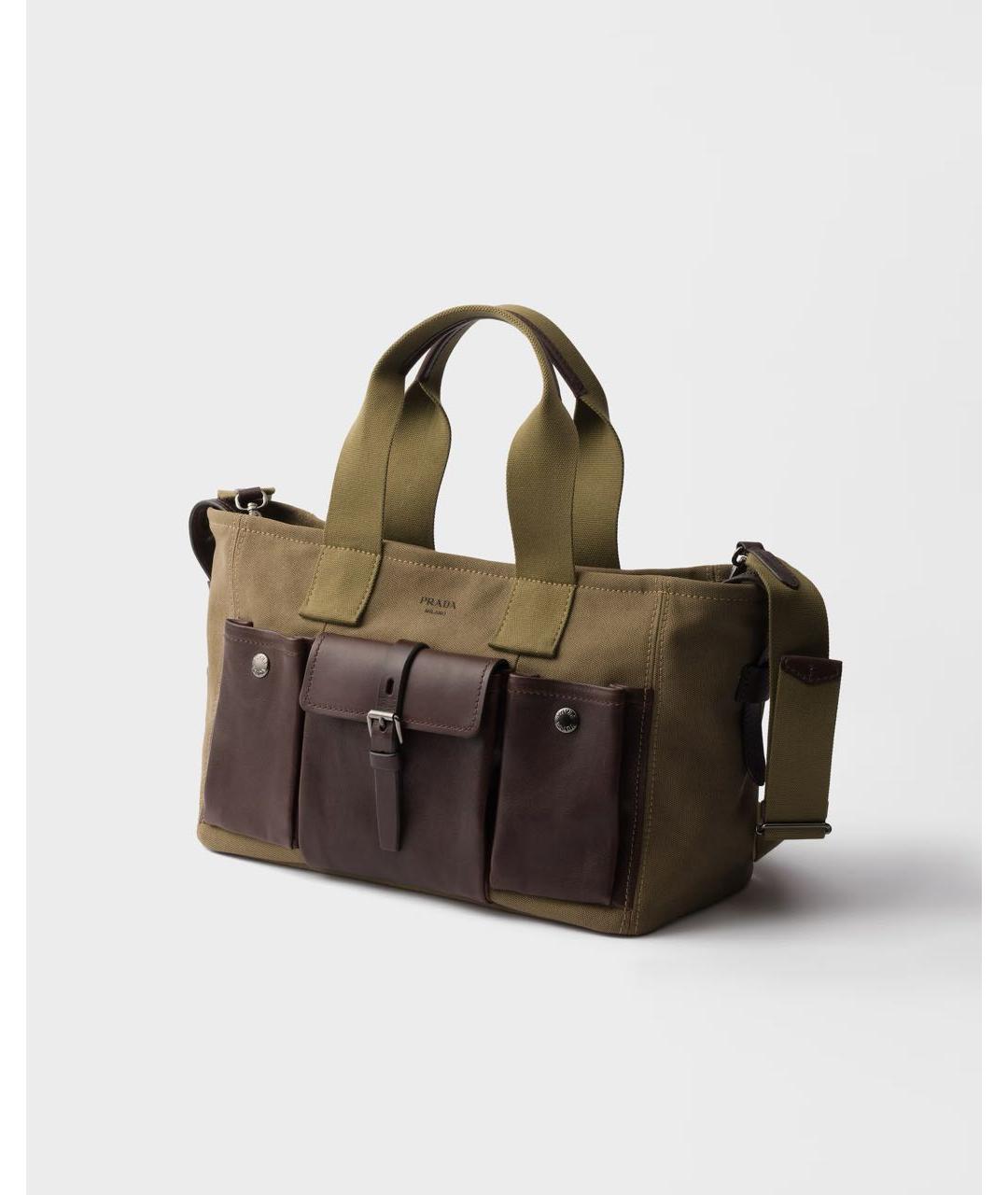 PRADA Хаки тканевая сумка тоут, фото 3