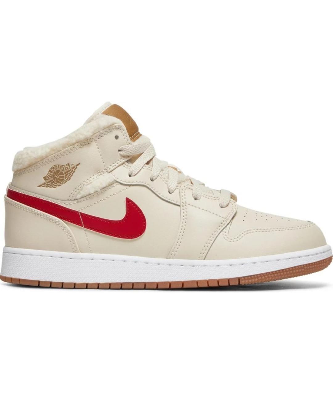 JORDAN Бежевые кожаные кроссовки, фото 5