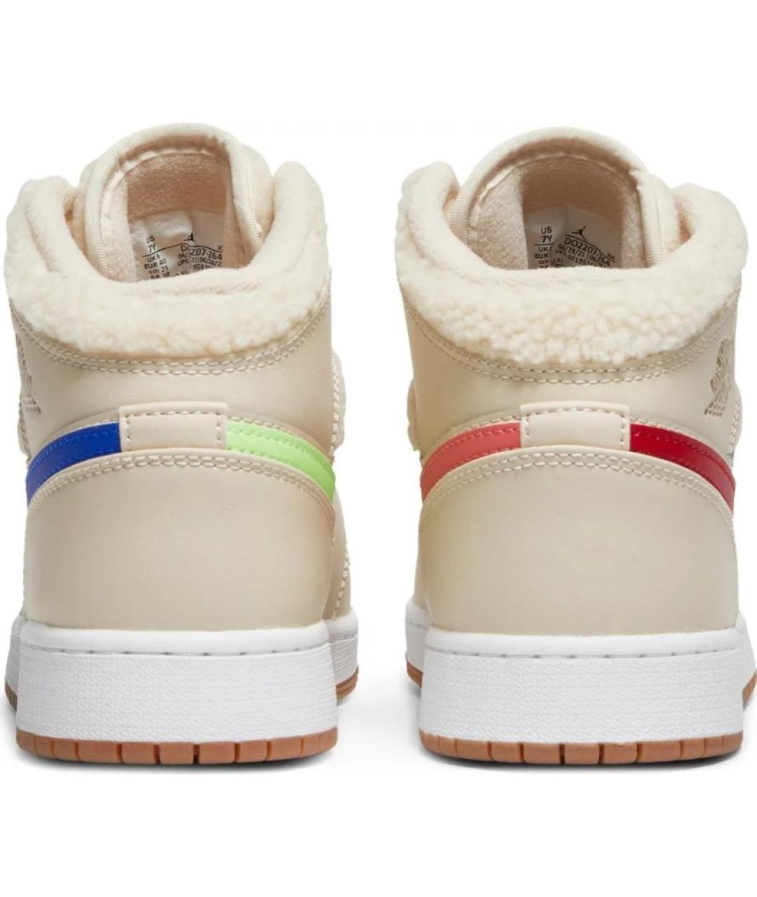 JORDAN Бежевые кожаные кроссовки, фото 3