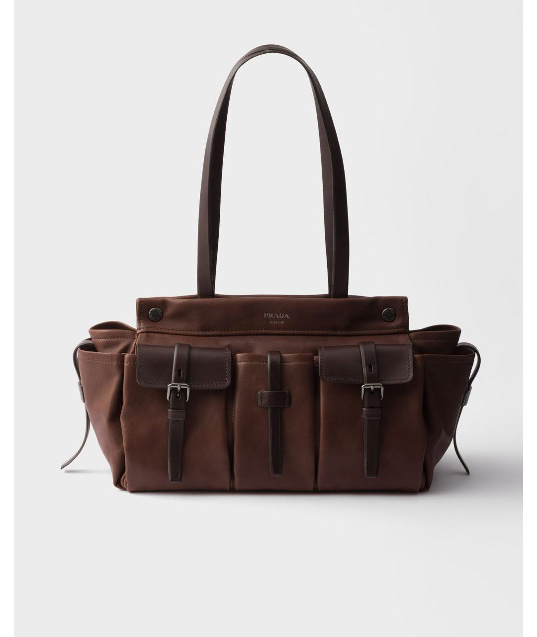 PRADA Коричневая кожаная сумка через плечо, фото 5