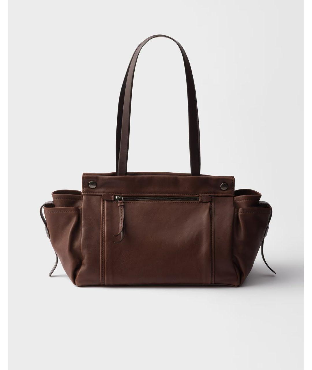 PRADA Коричневая кожаная сумка через плечо, фото 4