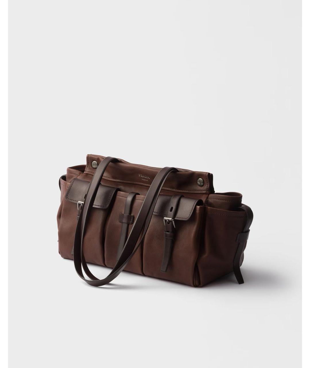 PRADA Коричневая кожаная сумка через плечо, фото 3