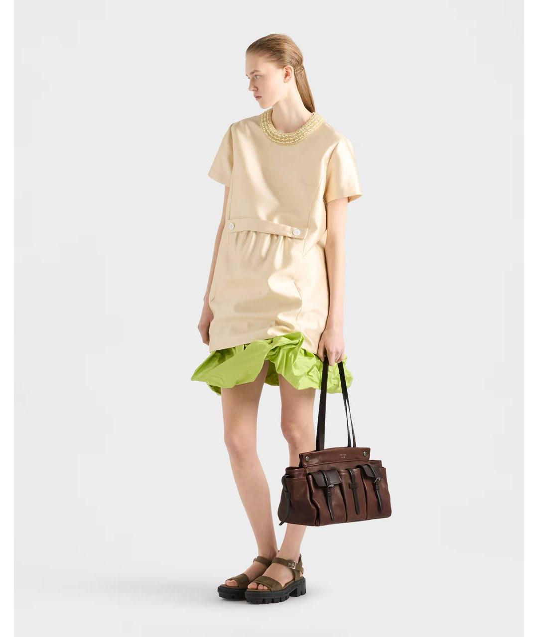 PRADA Коричневая кожаная сумка через плечо, фото 2