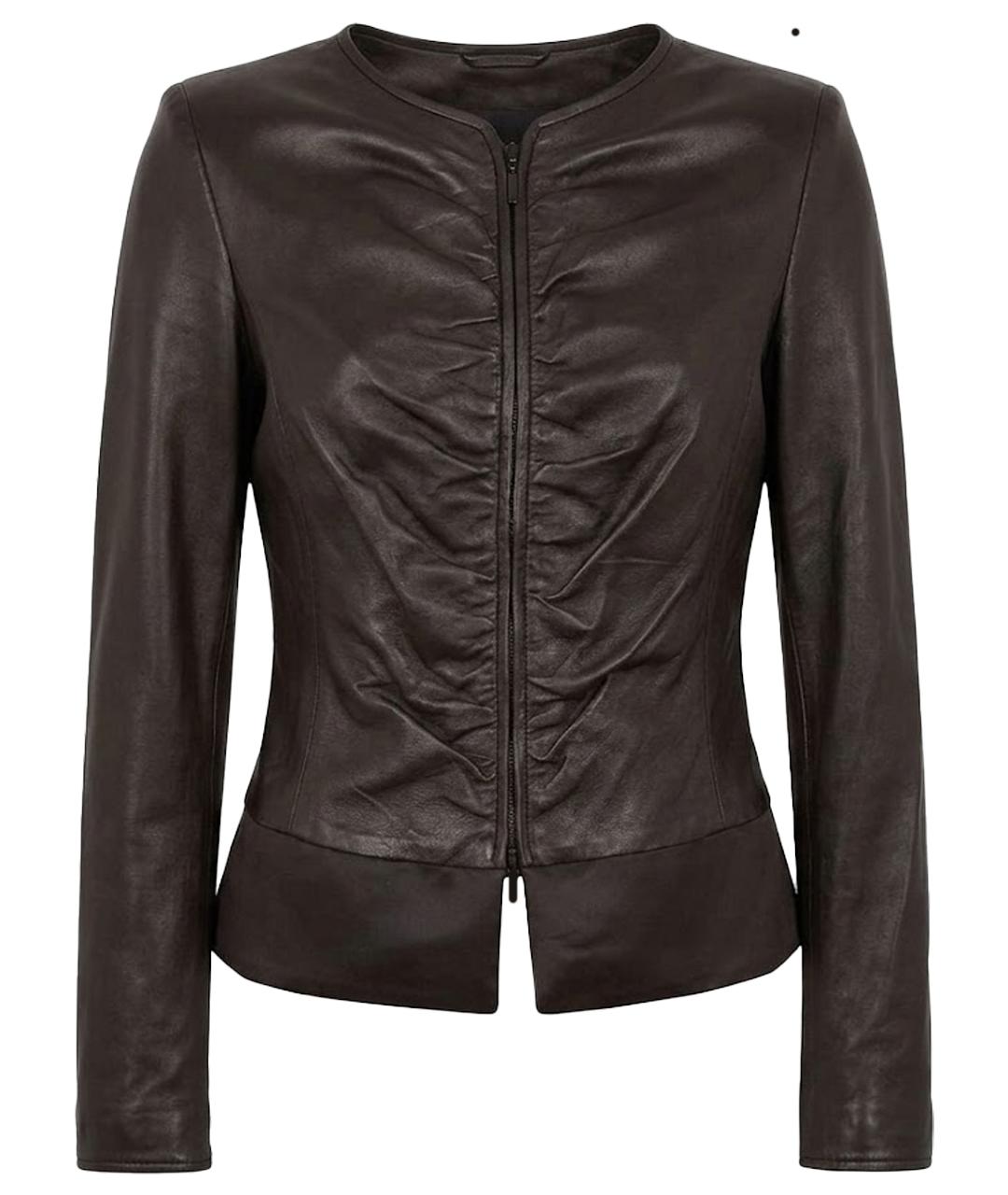 ARMANI EXCHANGE Черный кожаный жакет/пиджак, фото 1