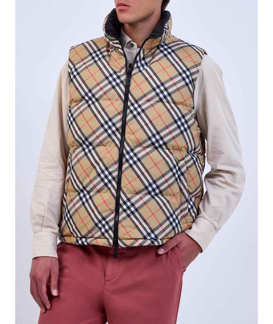 BURBERRY Мульти полиэстеровый жилет, фото 4
