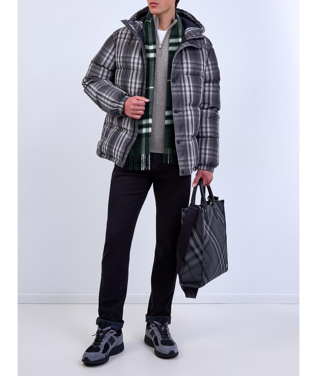 BURBERRY Серый полиэстеровый пуховик, фото 2