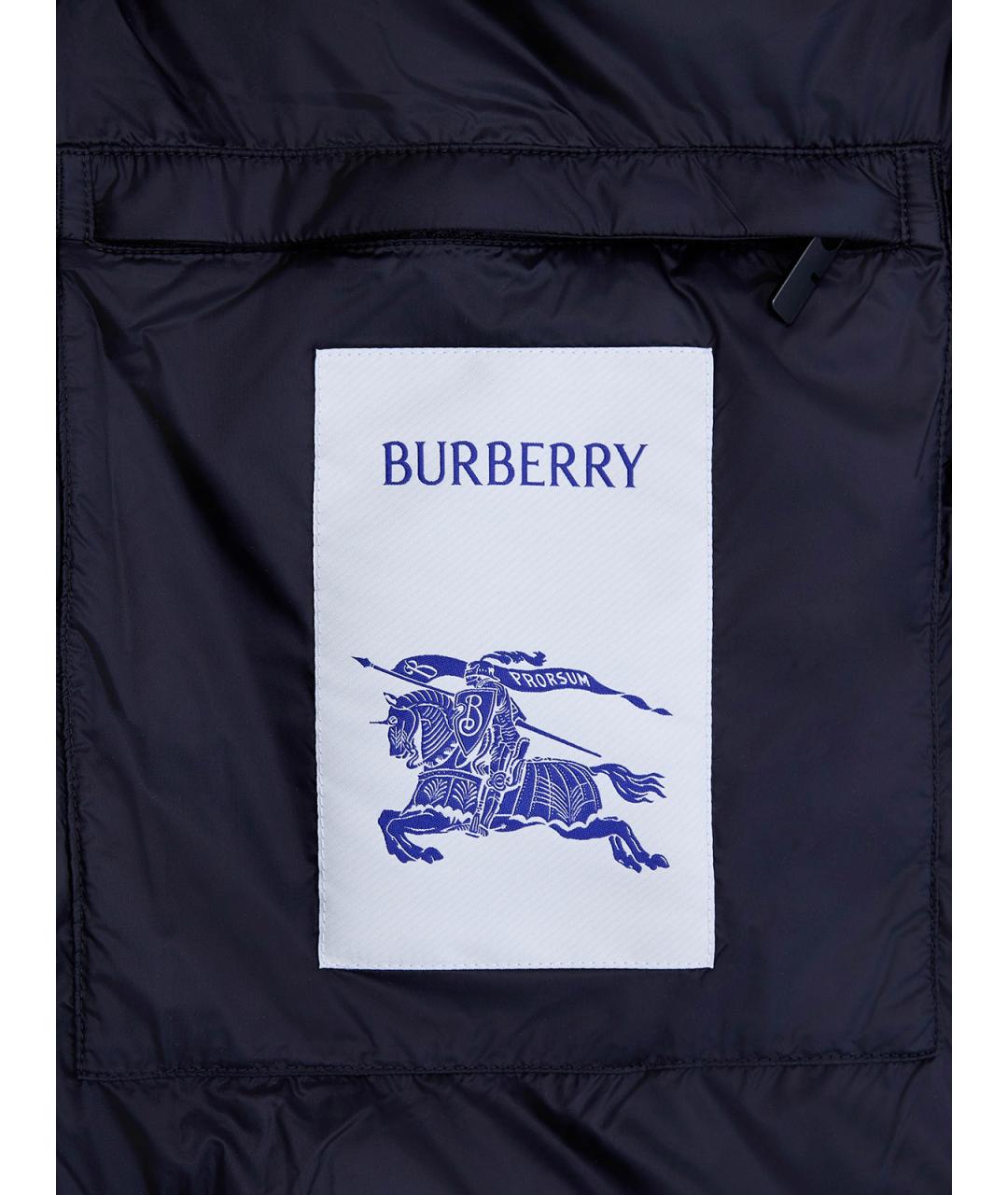 BURBERRY Черный полиэстеровый пуховик, фото 5