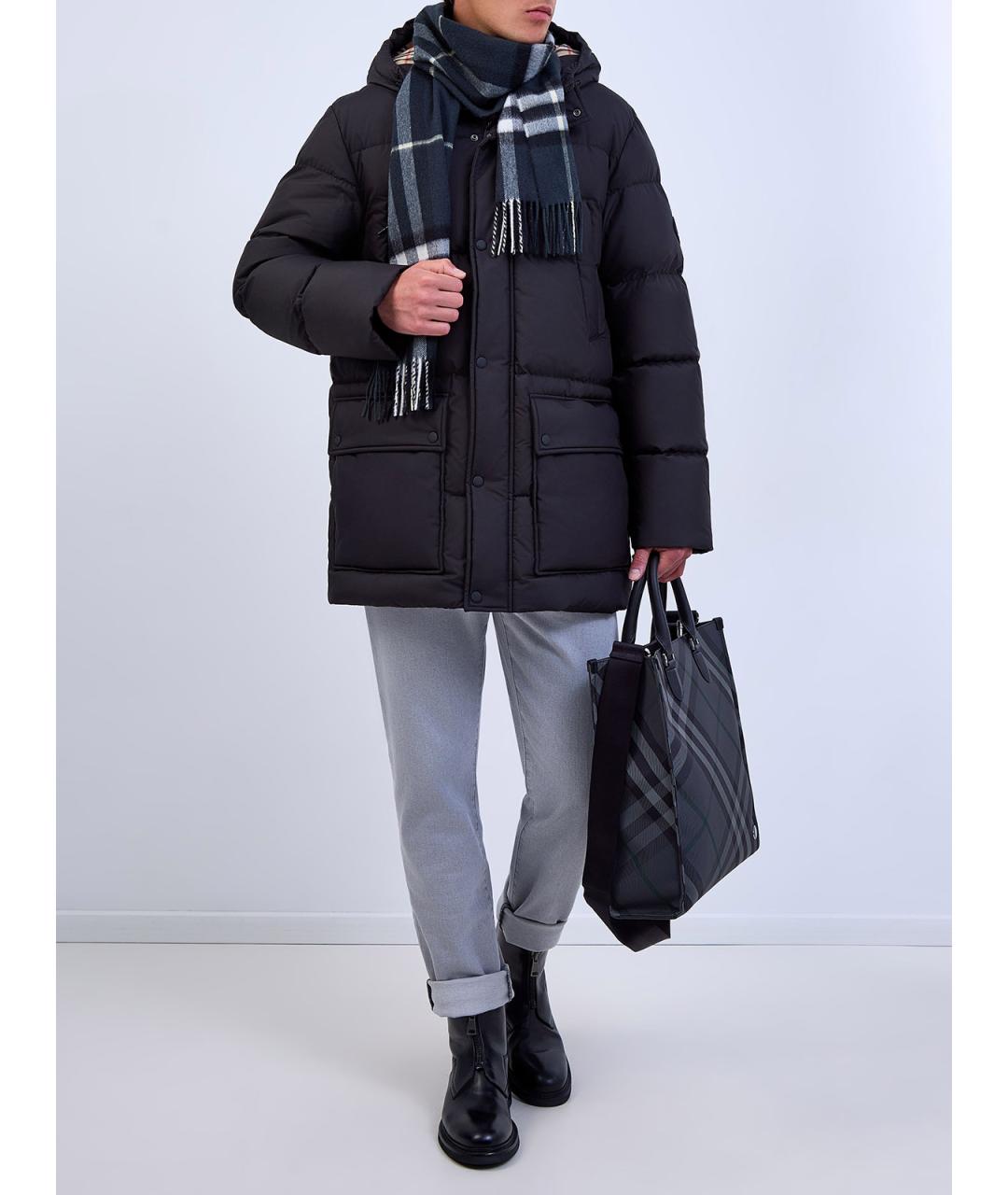 BURBERRY Черный полиэстеровый пуховик, фото 2